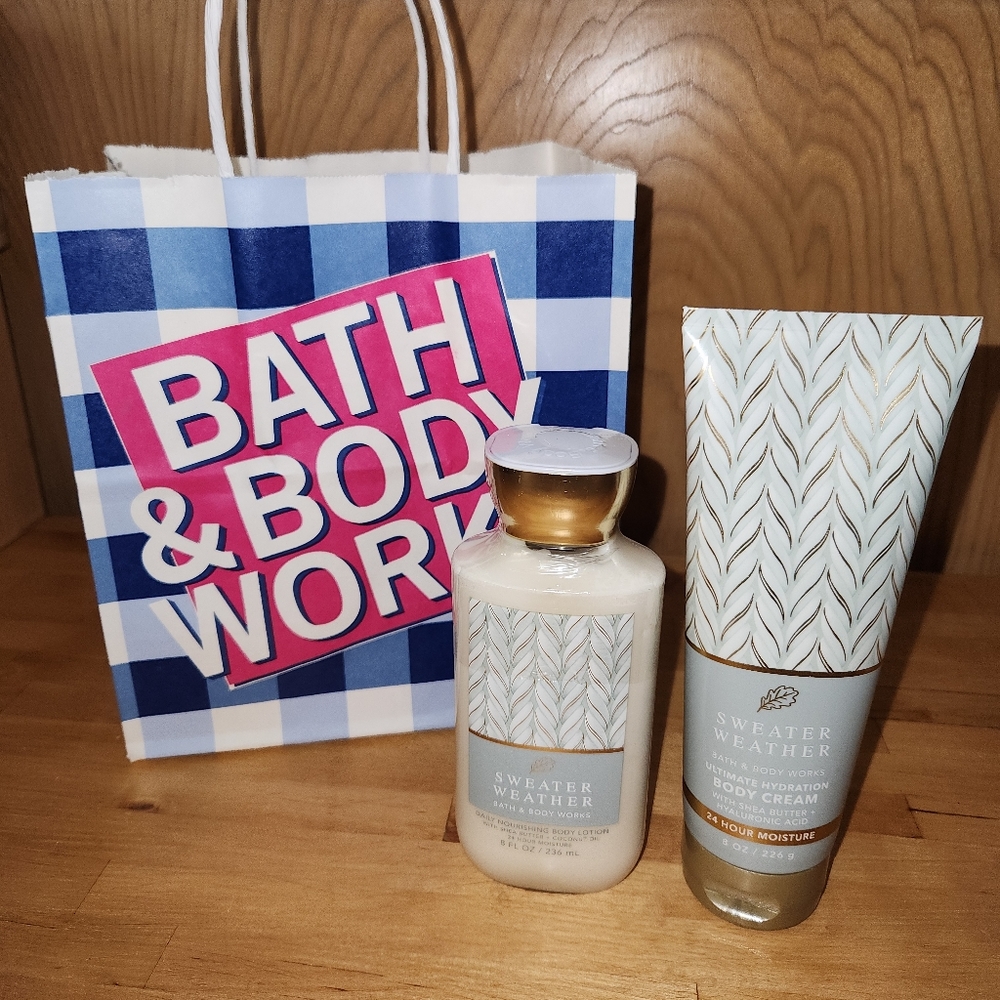 NEW😍🍎🍂 Sweater Weather Body Cream + Lotion set ⭐️ Bath & Body Work